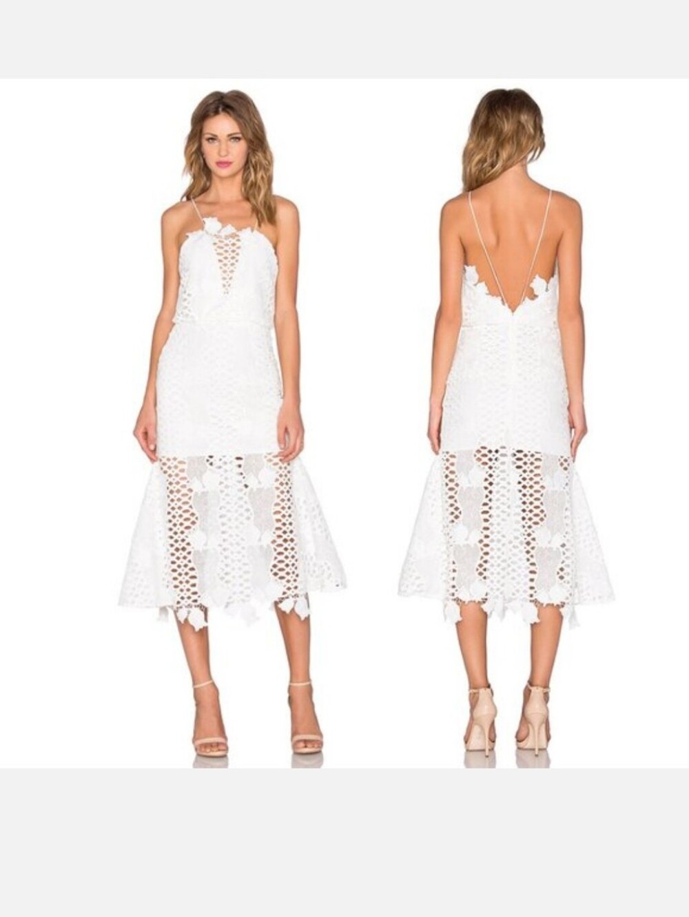 Alice McCall White Crochet Maxi Mermaid Dress